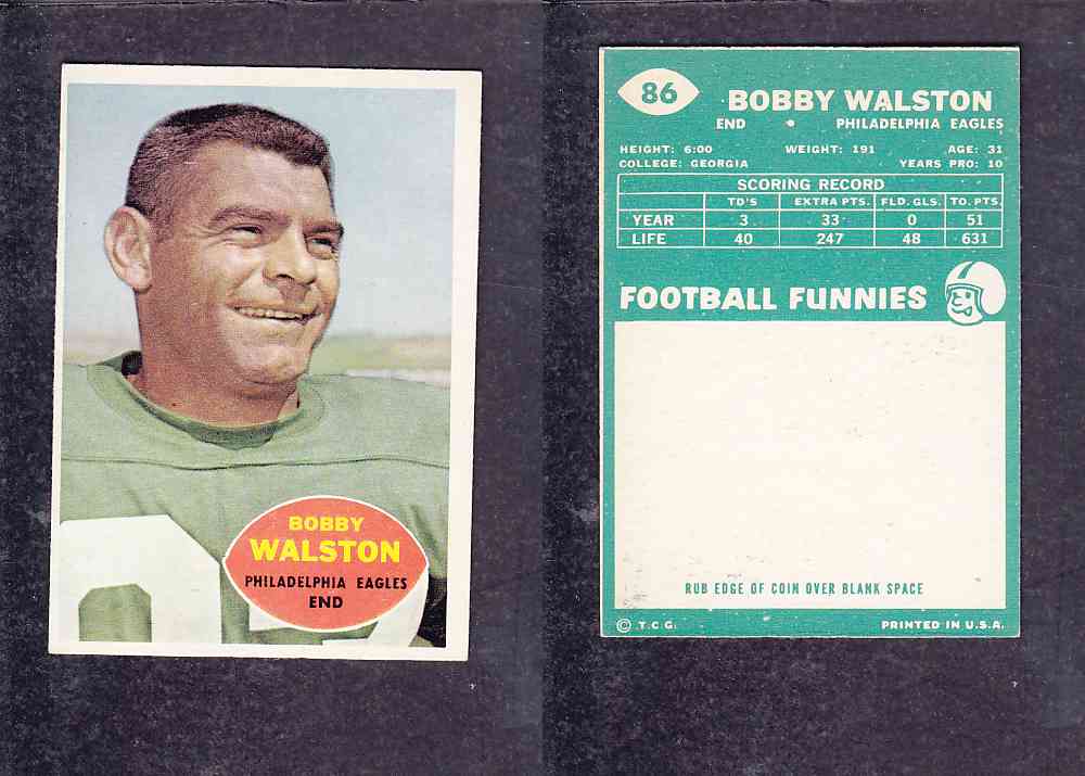 1960 NFL TOPPS FOOTBALL CARD #86 B. WALSTON photo