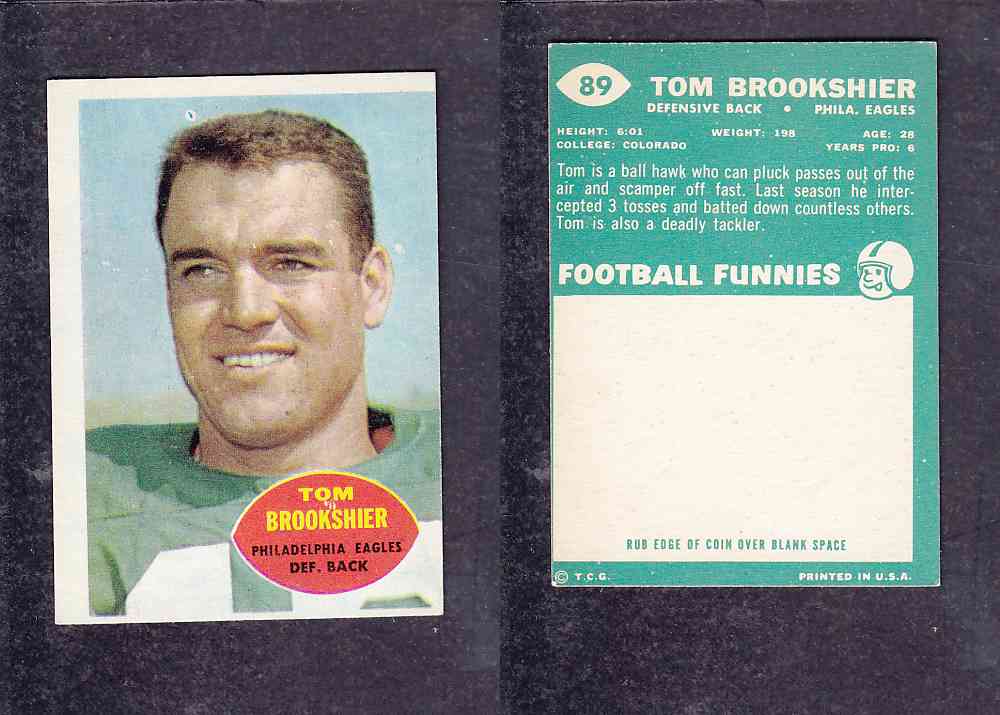 1960 NFL TOPPS FOOTBALL CARD #89 T. BROOKSHIER photo