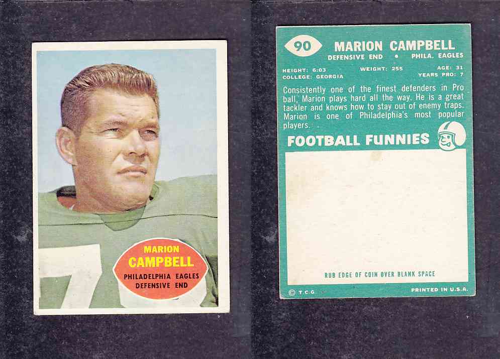 1960 NFL TOPPS FOOTBALL CARD #90 M. CAMPBELL photo