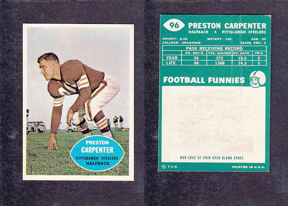 1960 NFL TOPPS FOOTBALL CARD #96 P. CARPENTER photo