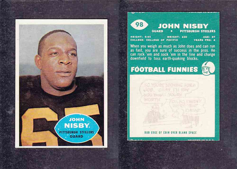 1960 NFL TOPPS FOOTBALL CARD #98 J. NISBY photo