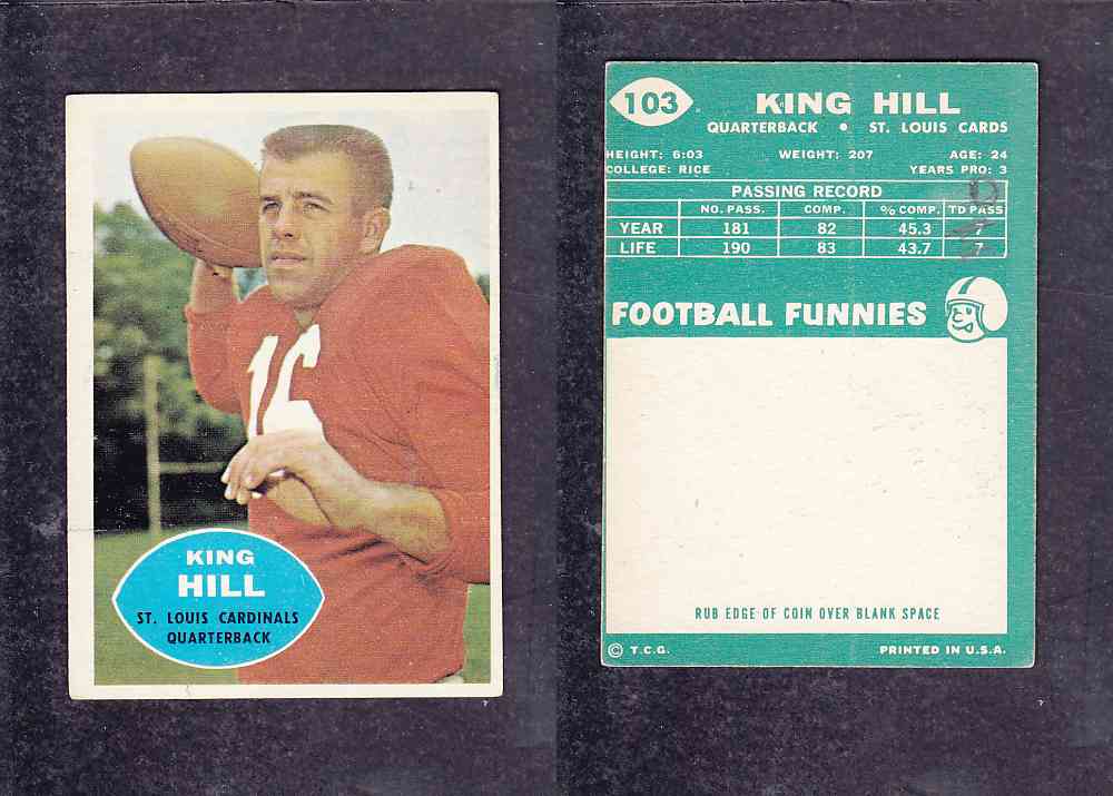 1960 NFL TOPPS FOOTBALL CARD #103 K. HILL photo