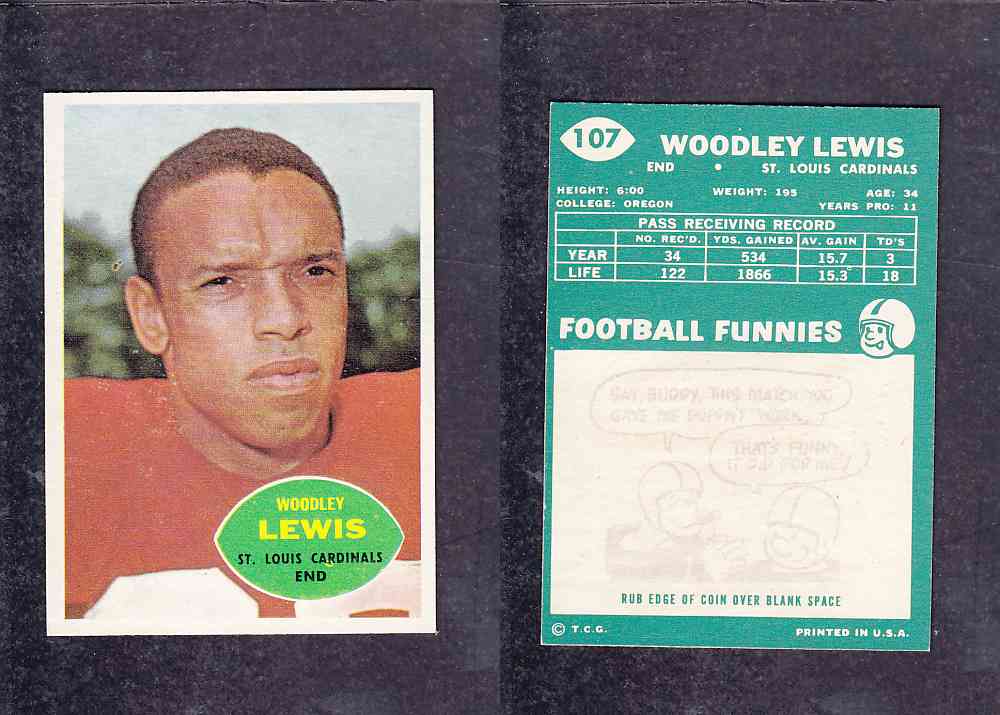 1960 NFL TOPPS FOOTBALL CARD #107 W. LEWIS photo