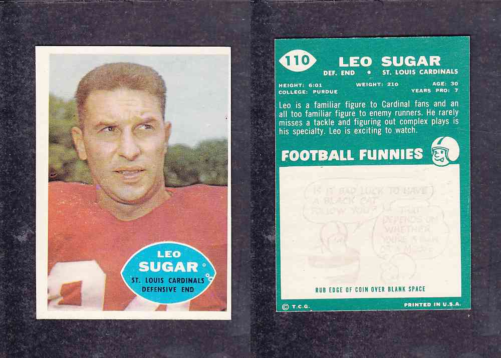 1960 NFL TOPPS FOOTBALL CARD #110 L. SUGAR photo