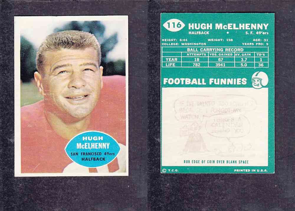 1960 NFL TOPPS FOOTBALL CARD #116 H. MCELHENNY photo