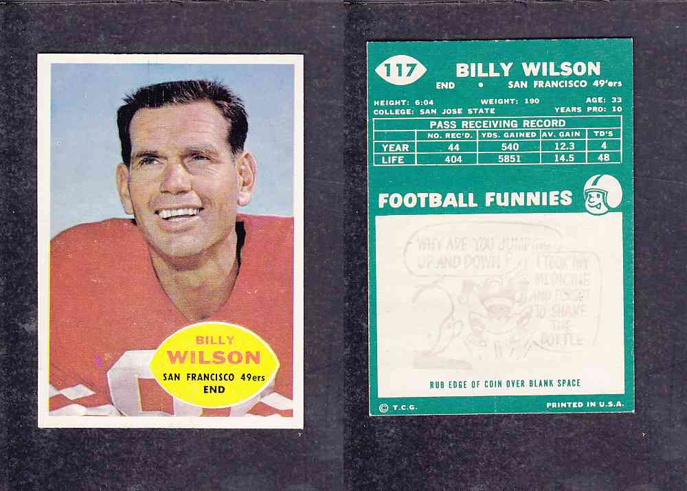 1960 NFL TOPPS FOOTBALL CARD #117 B. WILSON photo