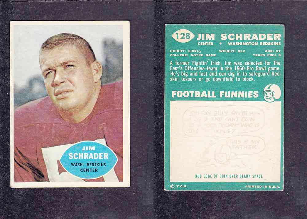 1960 NFL TOPPS FOOTBALL CARD #128 J. SCHRADER photo