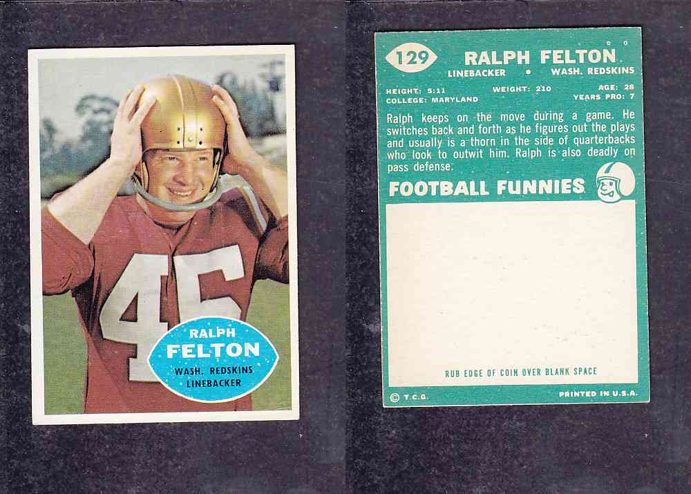 1960 NFL TOPPS FOOTBALL CARD #129 R. FELTON photo