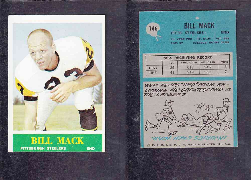 1965 NFL PHILADELPHIA FOOTBALL CARD #146 B. MACK photo