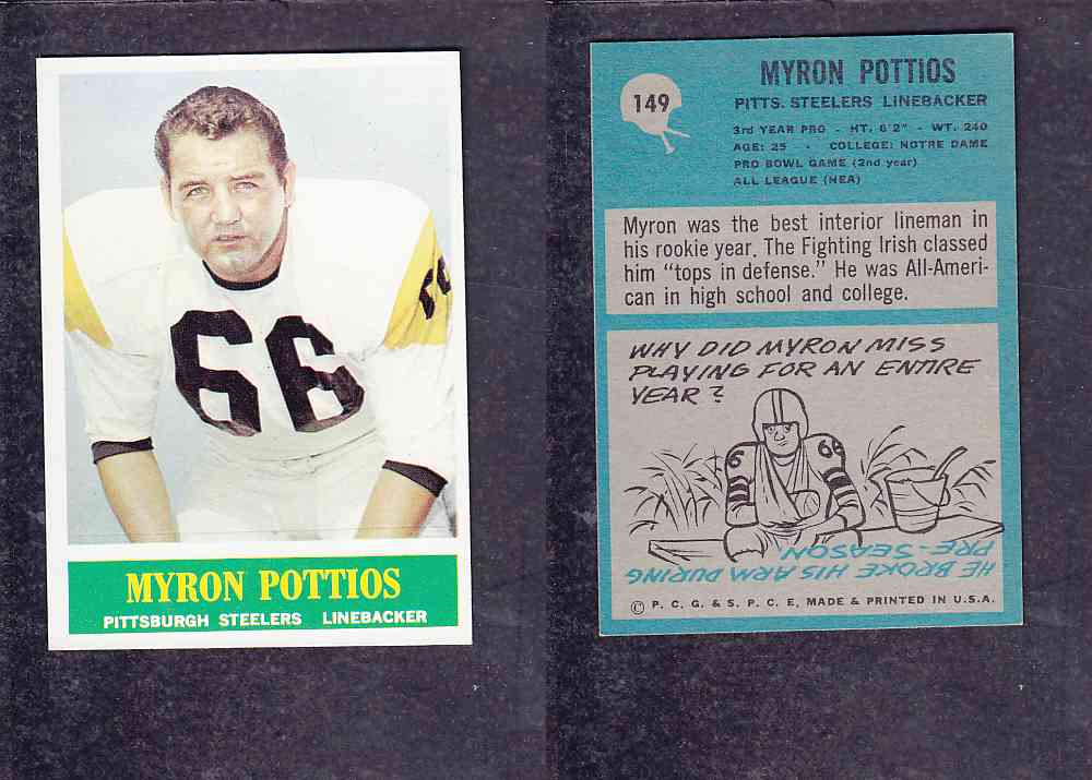 1965 NFL PHILADELPHIA FOOTBALL CARD #149 M. POTTIOS photo
