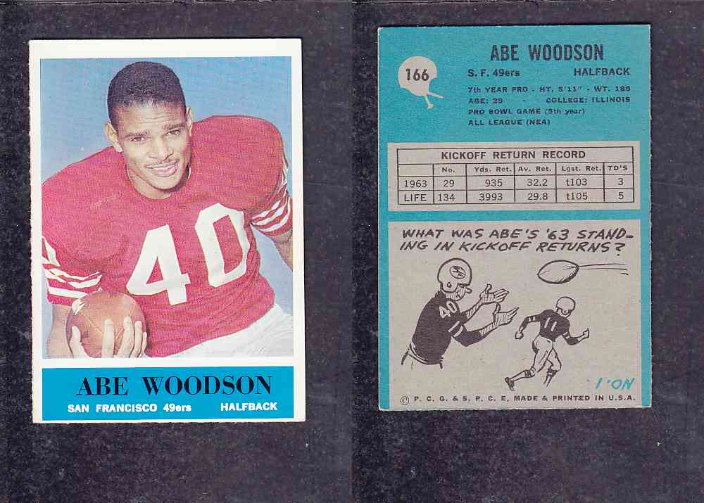 1965 NFL PHILADELPHIA FOOTBALL CARD #166 A. WOODSON photo