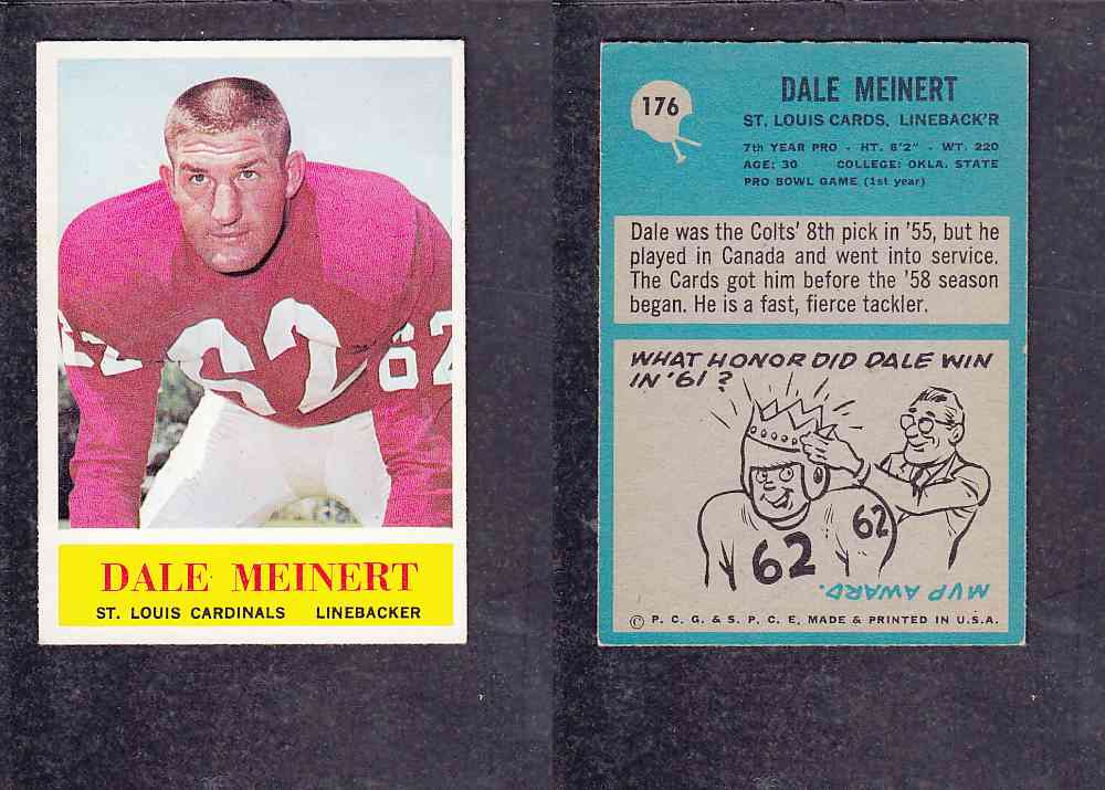 1965 NFL PHILADELPHIA FOOTBALL CARD #176 D. MEINERT photo