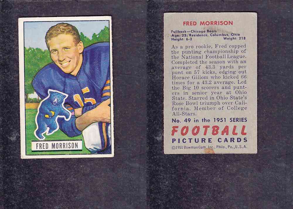 1951 NFL BOWMAN FOOTBALL CARD #49 F. MORRISON photo