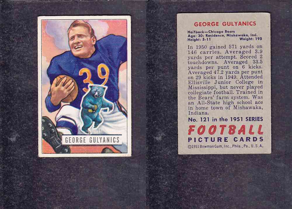 1951 NFL BOWMAN FOOTBALL CARD #121 G. GULYANICS photo
