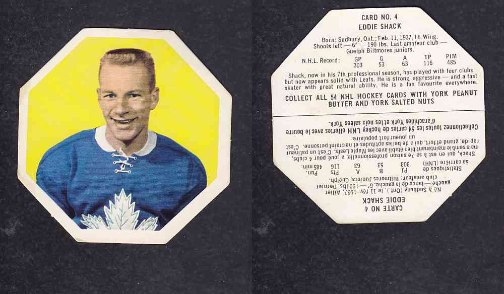 1963-64 YORK HOCKEY CARD #4 E.SHACK photo