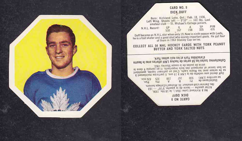 1963-64 YORK HOCKEY CARD #9 D.DUFF photo