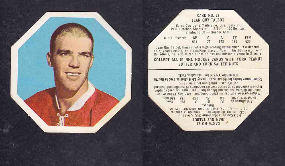 1963-64 YORK HOCKEY CARD #23 J.G.TALBOT photo