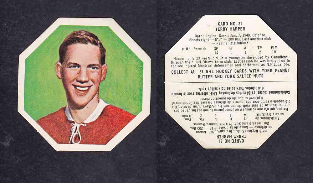 1963-64 YORK HOCKEY CARD #31 T.HARPER photo