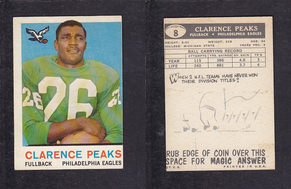 1959 NFL TOPPS FOOTBALL CARD #8 C. PEAKS photo