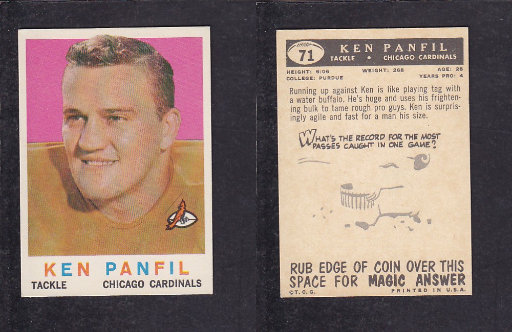 1959 NFL TOPPS FOOTBALL CARD #71 K. PANFIL photo