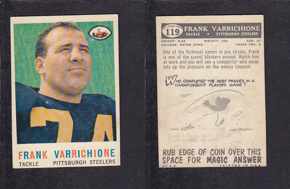 1959 NFL TOPPS FOOTBALL CARD #119 F. VARRICHIONE photo