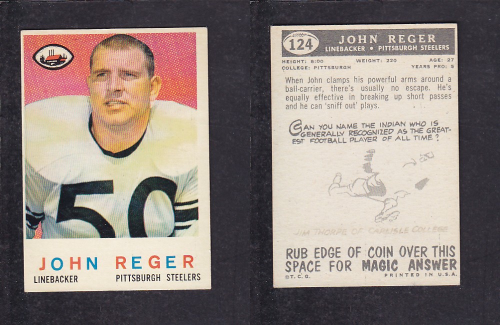 1959 NFL TOPPS FOOTBALL CARD #124 J. REGER photo