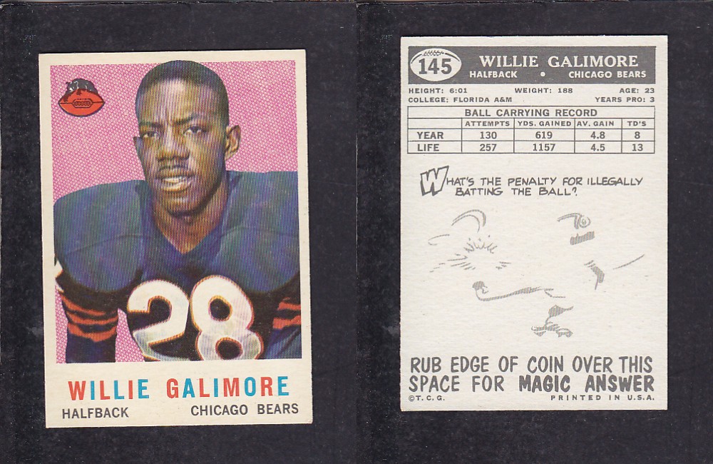 1959 NFL TOPPS FOOTBALL CARD #145 W. GALMORE photo