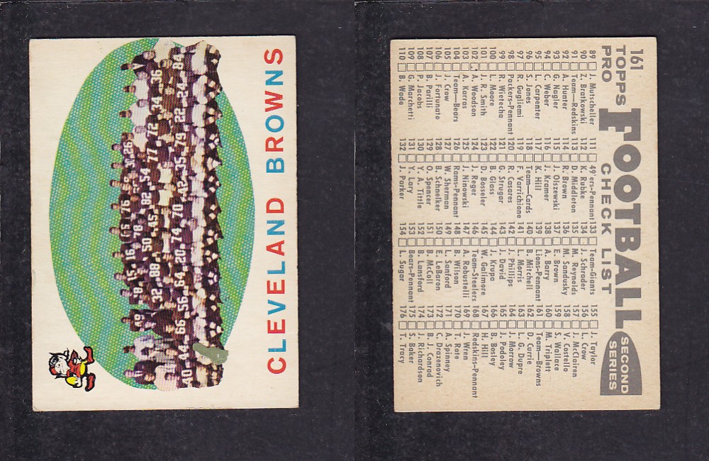 1959 NFL TOPPS FOOTBALL CARD #161 CHECK LIST photo