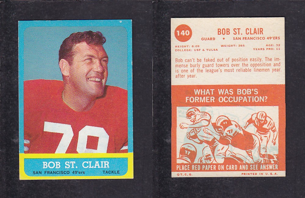 1963 NFL TOPPS FOOTBALL CARD #140 B. ST.CLAIR photo