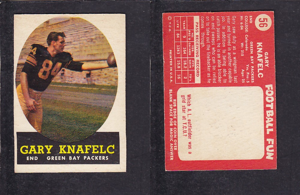 1958 NFL TOPPS FOOTBALL CARD #56 G. KNAFELC photo