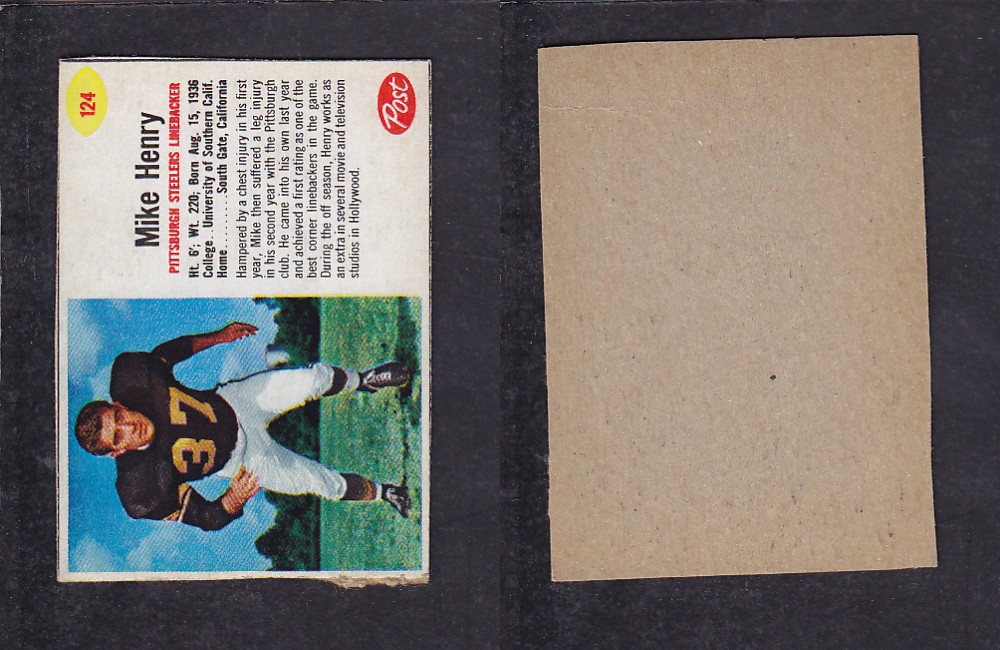 1962 NFL POST FOOTBALL CARD #124 M. HENRY photo