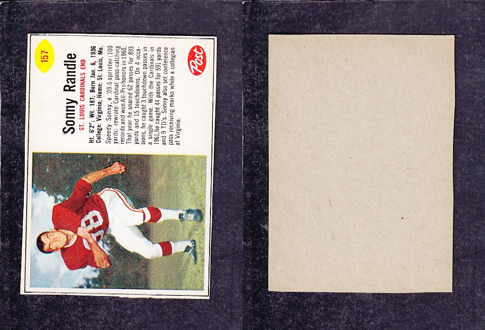 1962 NFL POST FOOTBALL CARD #157 S. RANDLE photo