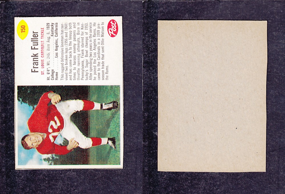 1962 NFL POST FOOTBALL CARD #150 F. FULLER photo