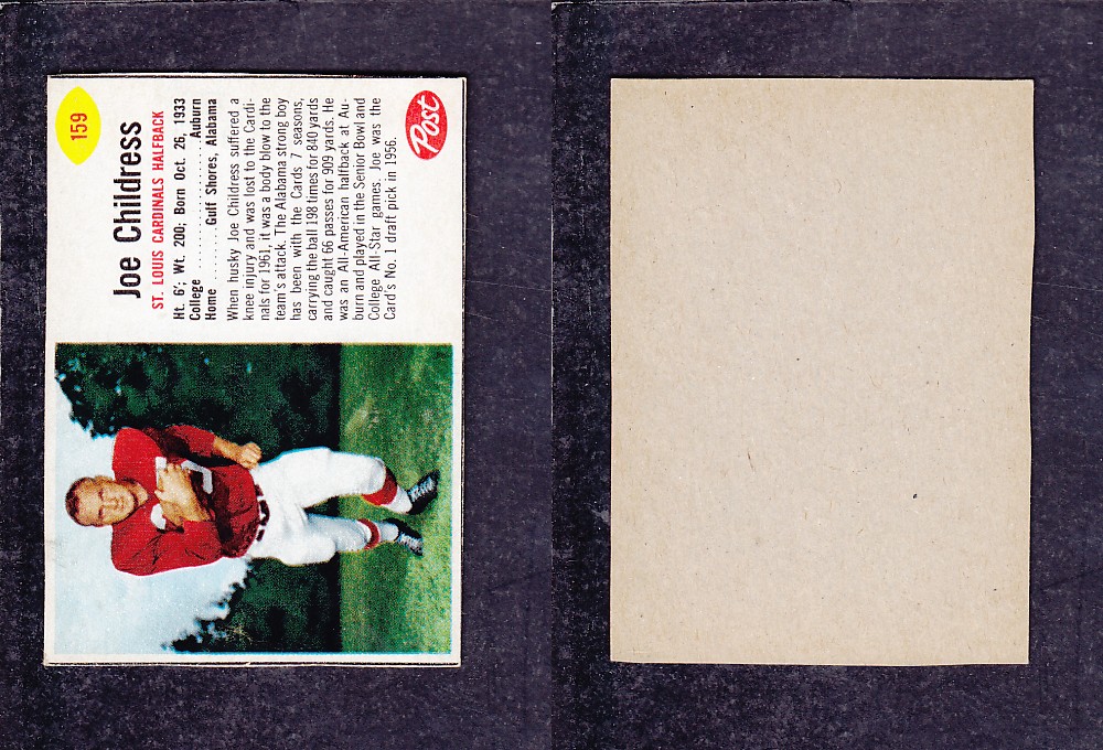 1962 NFL POST FOOTBALL CARD #159 J. CHILDRESS photo