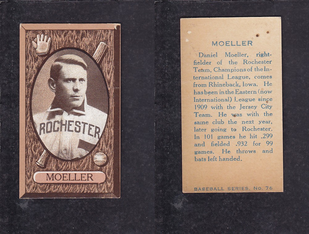 1912 INPERIAL TABACCO BASEBALL CARD #76 MOELLER photo