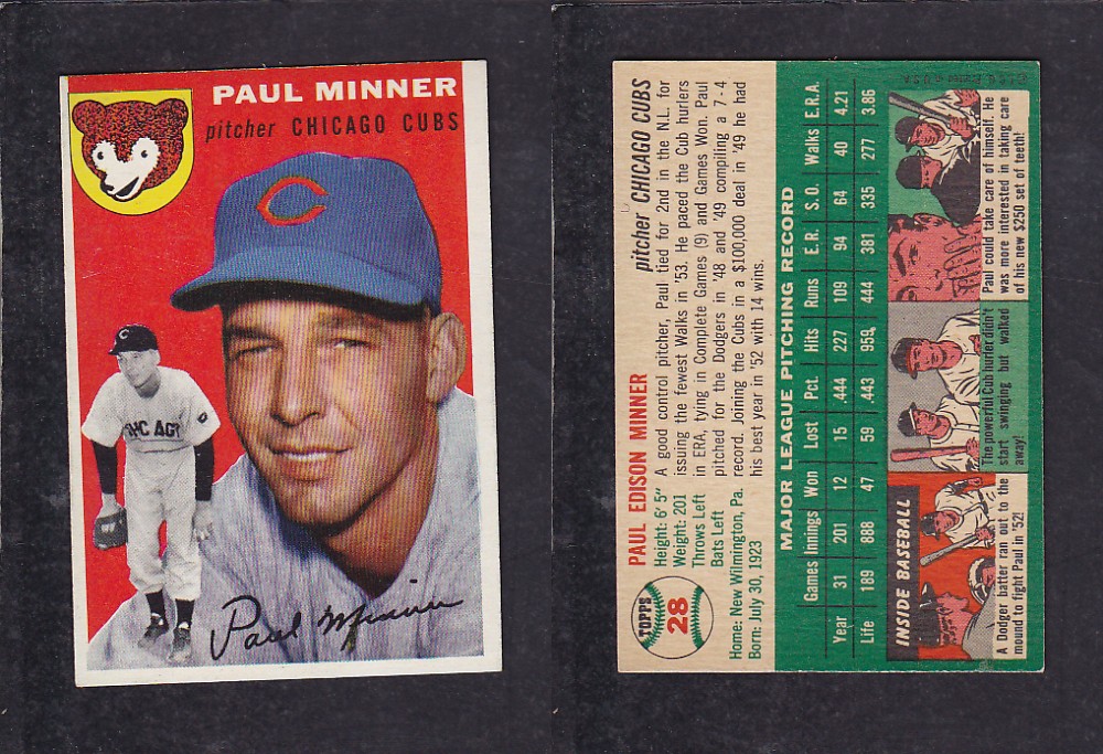 1952 TOPPS BASEBALL CARD #28 P. MINNER photo