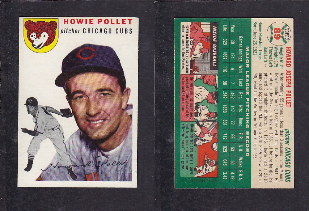 1952 TOPPS BASEBALL CARD #89 H. POLLET photo