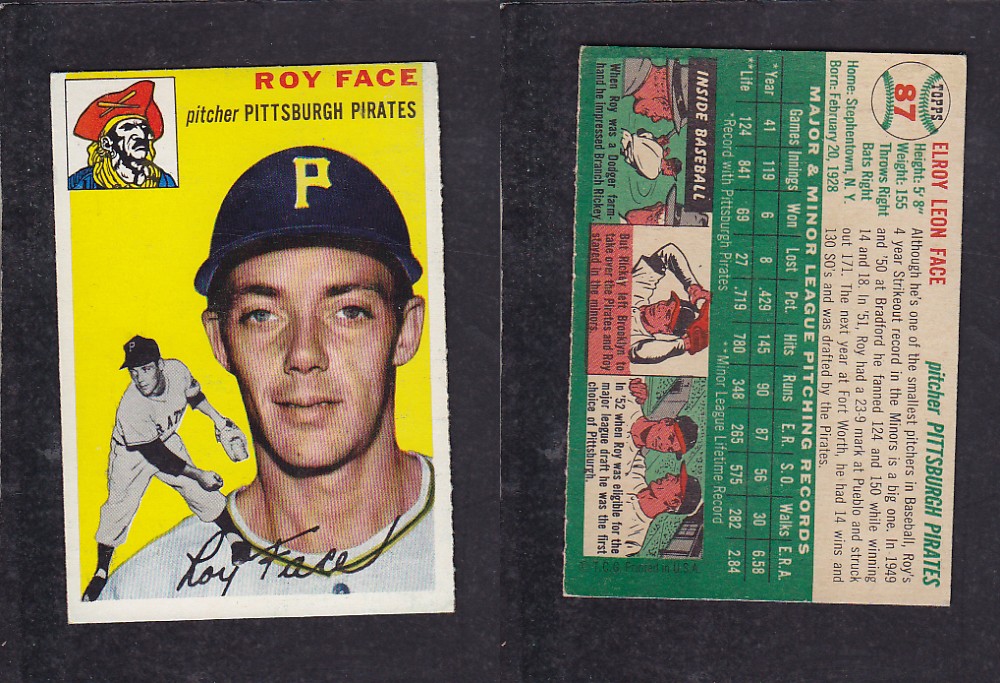 1952 TOPPS BASEBALL CARD #87 R. FACE photo