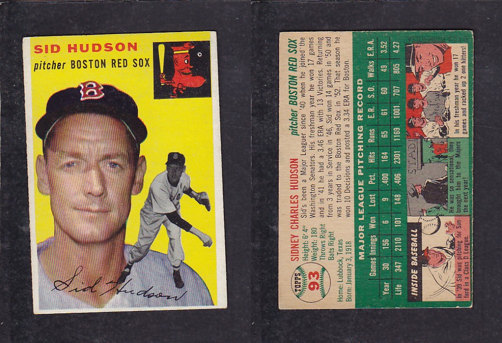 1952 TOPPS BASEBALL CARD #93 S. HUDSON photo