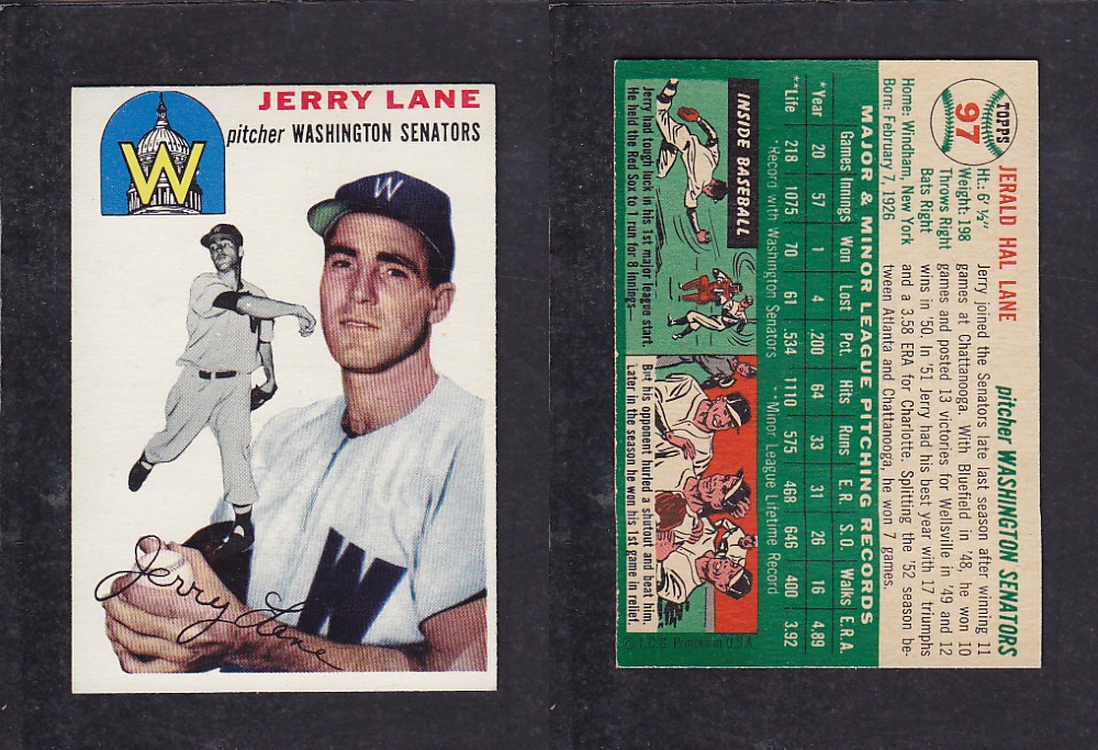 1952 TOPPS BASEBALL CARD #97 J. LANE photo