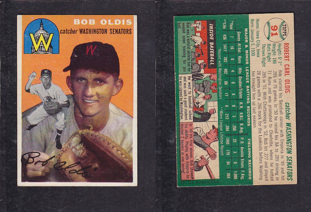 1952 TOPPS BASEBALL CARD #91 B. OLDIS photo