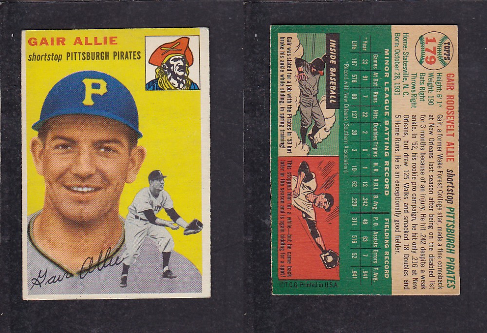 1952 TOPPS BASEBALL CARD #179 G. ALLIE photo