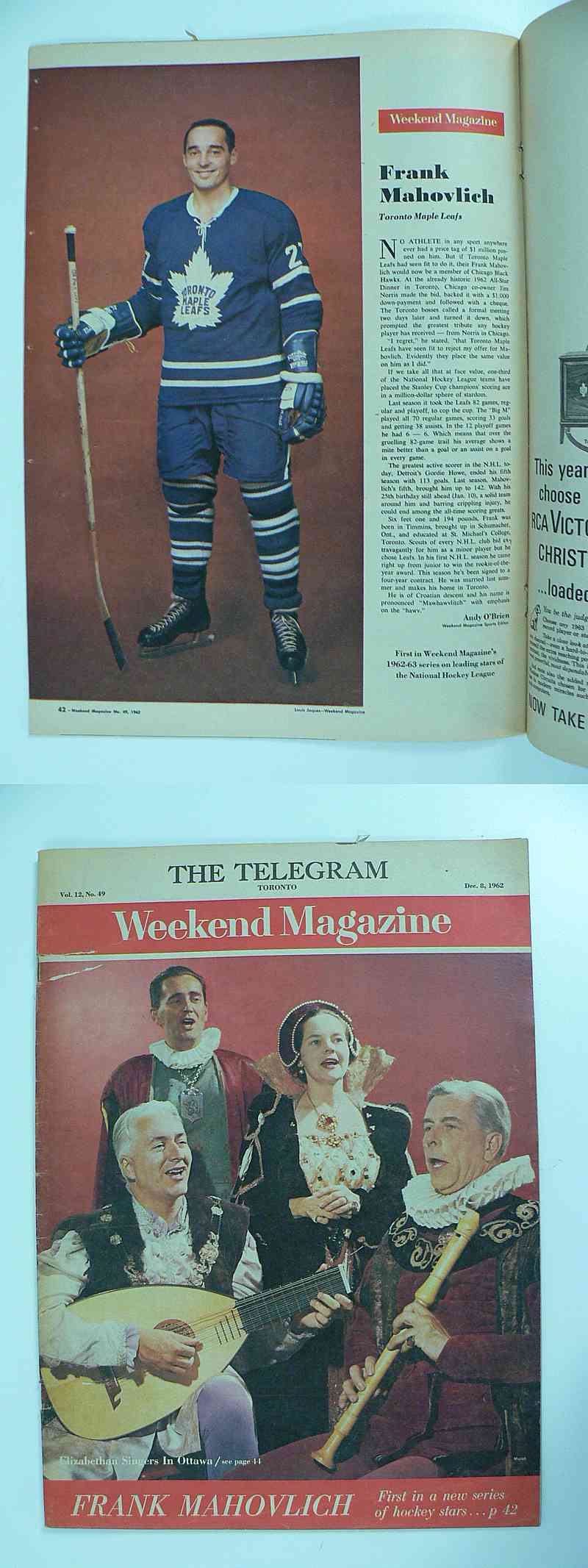 1962 WEEKEND FULL MAGAZINE F.MAHOVLICH PHOTO photo