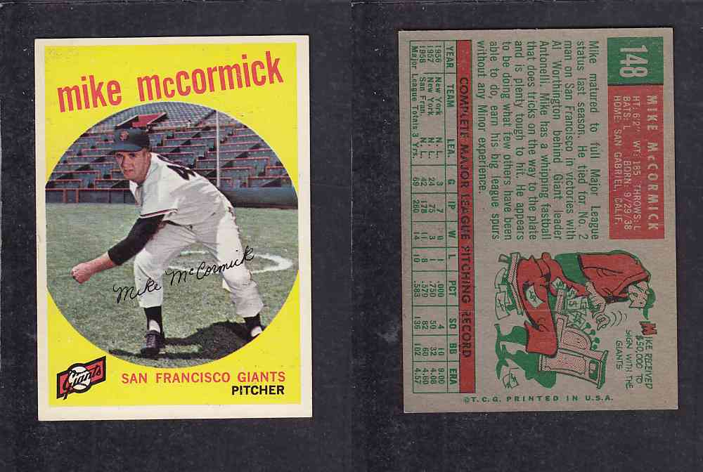 1959 TOPPS BASEBALL CARD #148     M.  McCORMICK photo