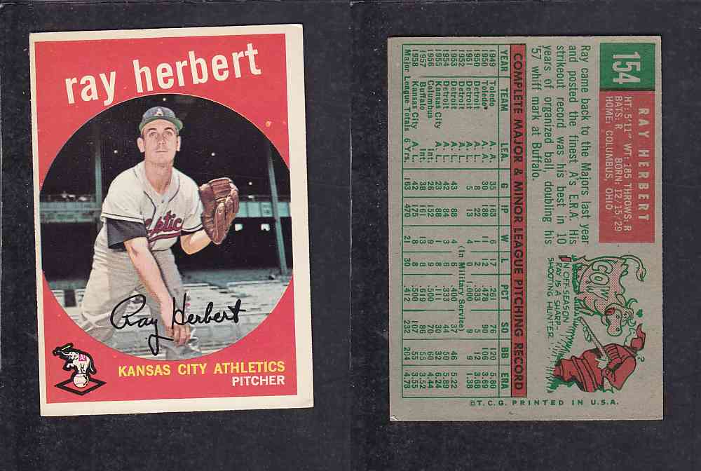 1959 TOPPS BASEBALL CARD #154     R. HERBERT photo