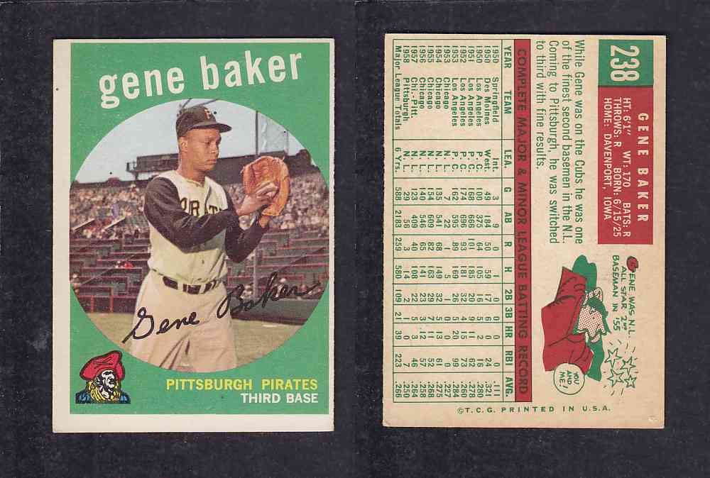 1959 TOPPS BASEBALL CARD #238   G.  BAKER photo