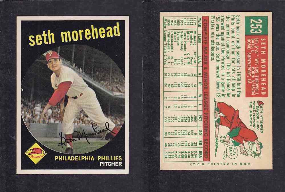 1959 TOPPS BASEBALL CARD #253   S. MOREHEAD photo