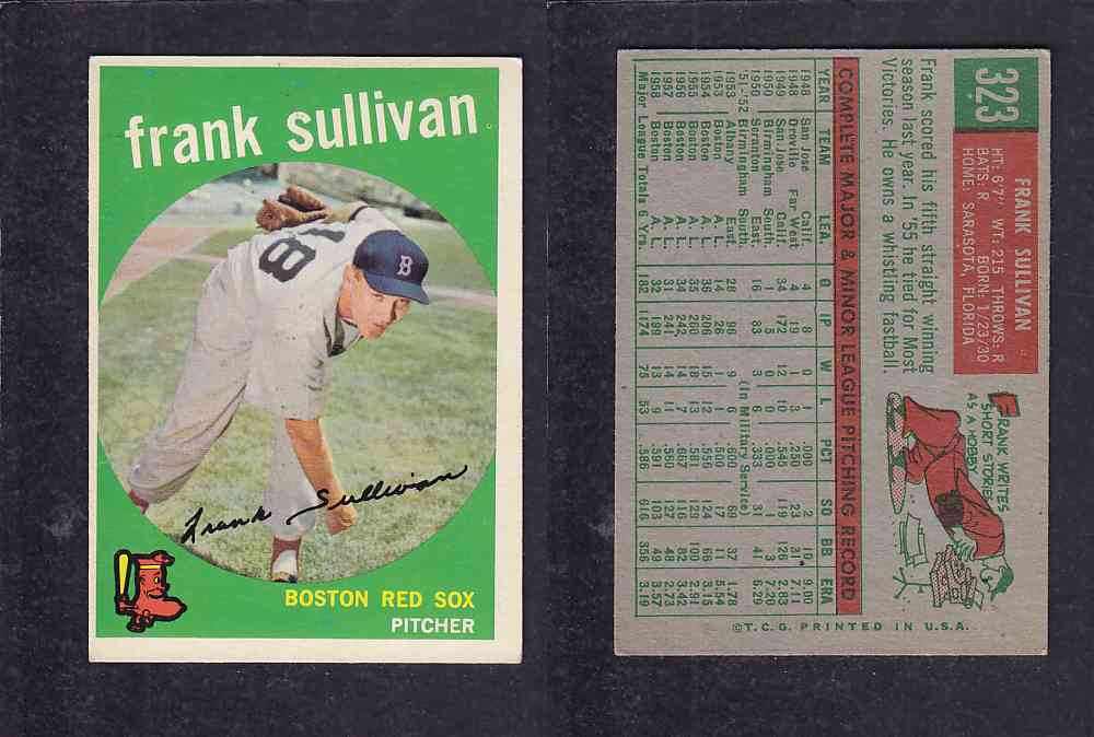 1959 TOPPS BASEBALL CARD #323   F. SULLIVAN photo