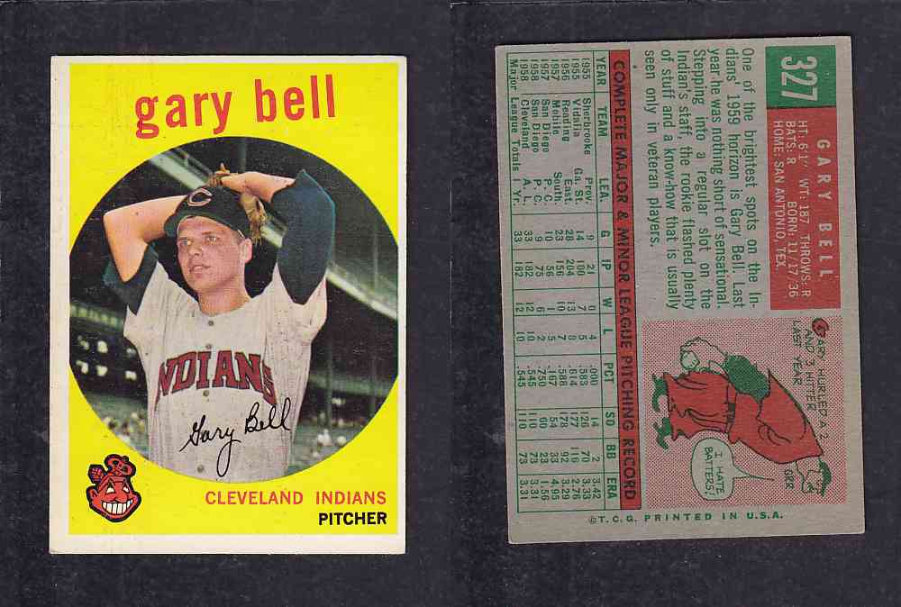 1959 TOPPS BASEBALL CARD #327  G. BELL photo