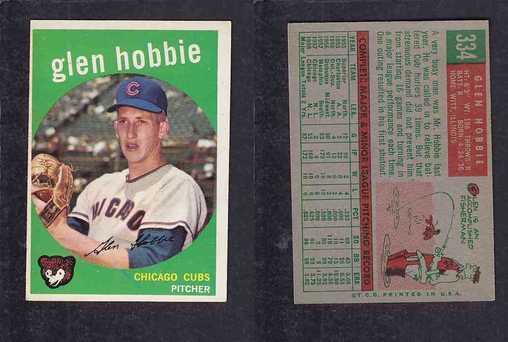 1959 TOPPS BASEBALL CARD #334  G .HOBBIE photo